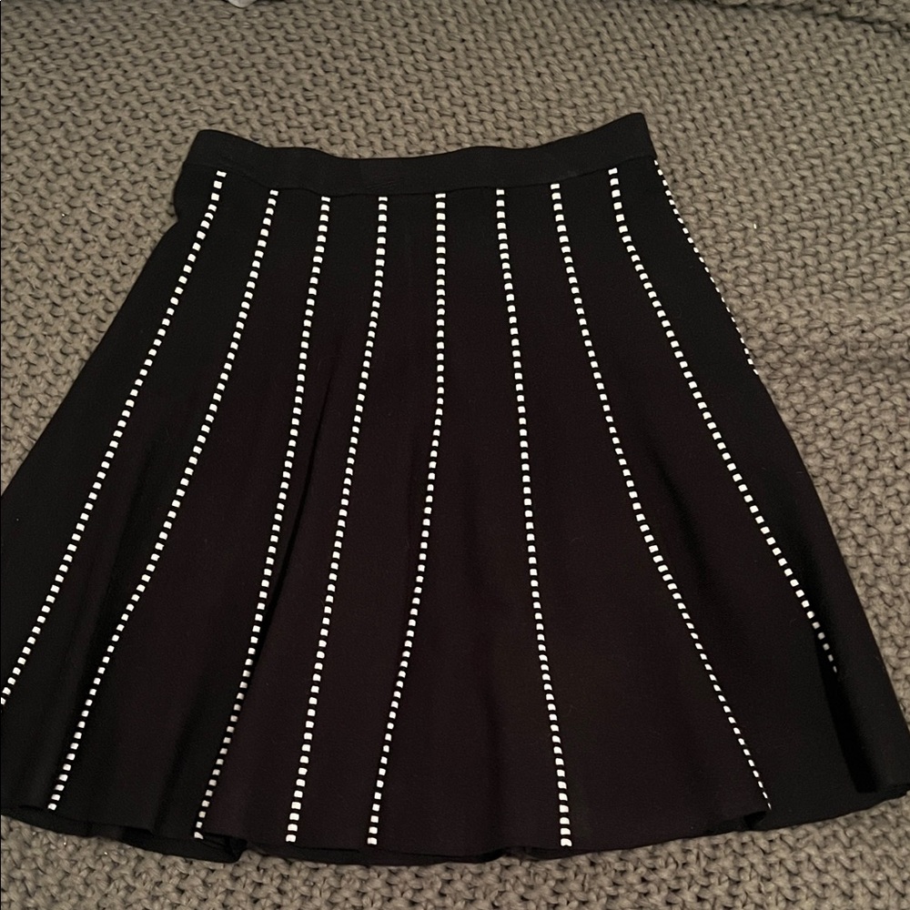 Saks Fifth Avenue Black Skirt with White Dots